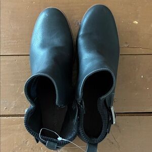 Women Texas Style Black Leather Ankle Boots